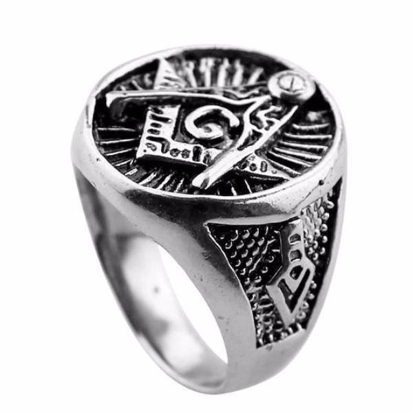 Master Mason Blue Lodge Ring - Silver Color Signet