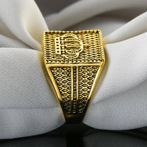 Knights Templar Commandery Ring - Golden Royal Crown Knight