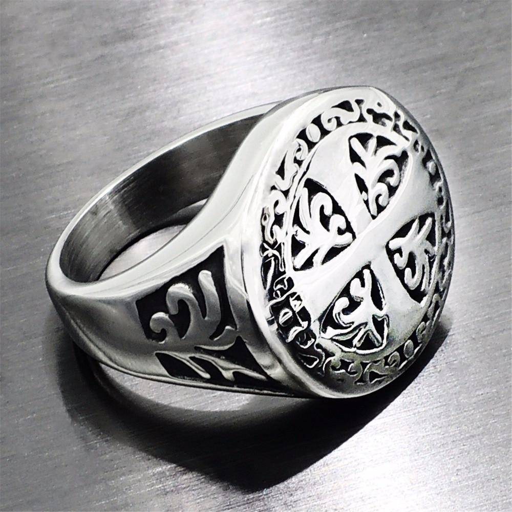 Knights Templar Commandery Ring - Cross Silver Seal