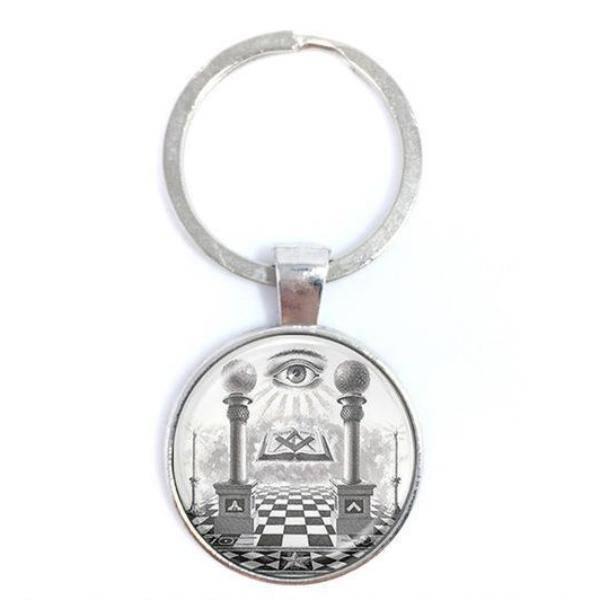 Master Mason Blue Lodge Keychain - 25mm Zinc Alloy