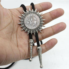 Knights Templar Commandery Bolo Tie - Silver & Black