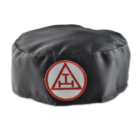 Royal Arch Chapter Crown Cap - Red & Black Satin Triple Tau Insignia - Bricks Masons
