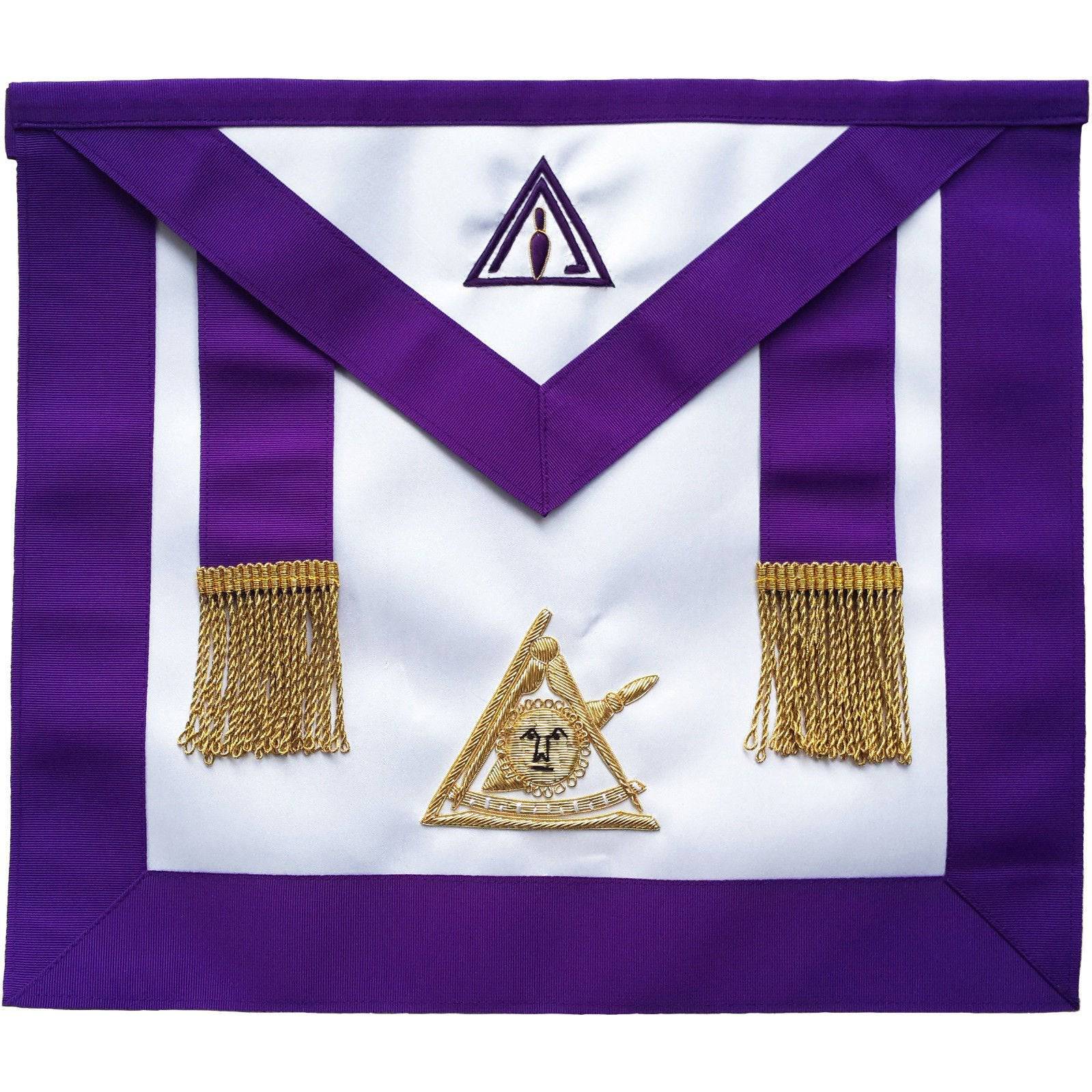 Past Illustrious Master Council Apron - Purple Grosgrain