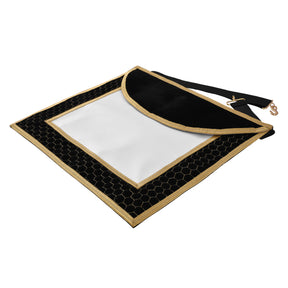 Scottish Rite Apron - Black Velvet With Gold Machine Embroidery - Bricks Masons