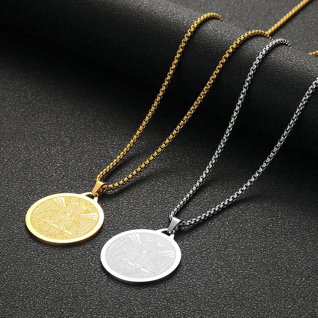 Scottish Rite Necklace - Wings Down Pendant (Gold & Silver) - Bricks Masons