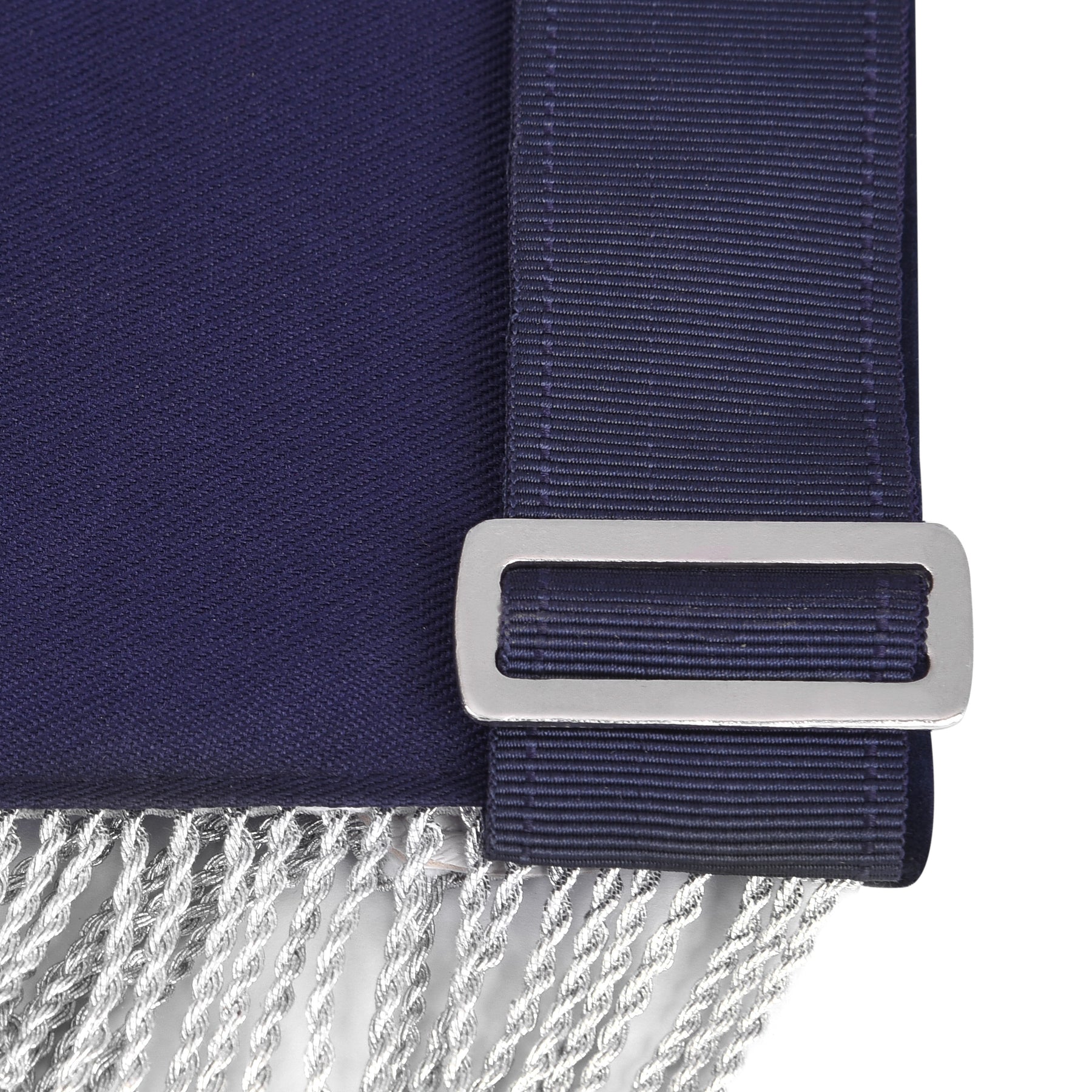 Secretary Blue Lodge Officer Apron - Dark Blue With Silver Hand Embroidery Bullion - Bricks Masons