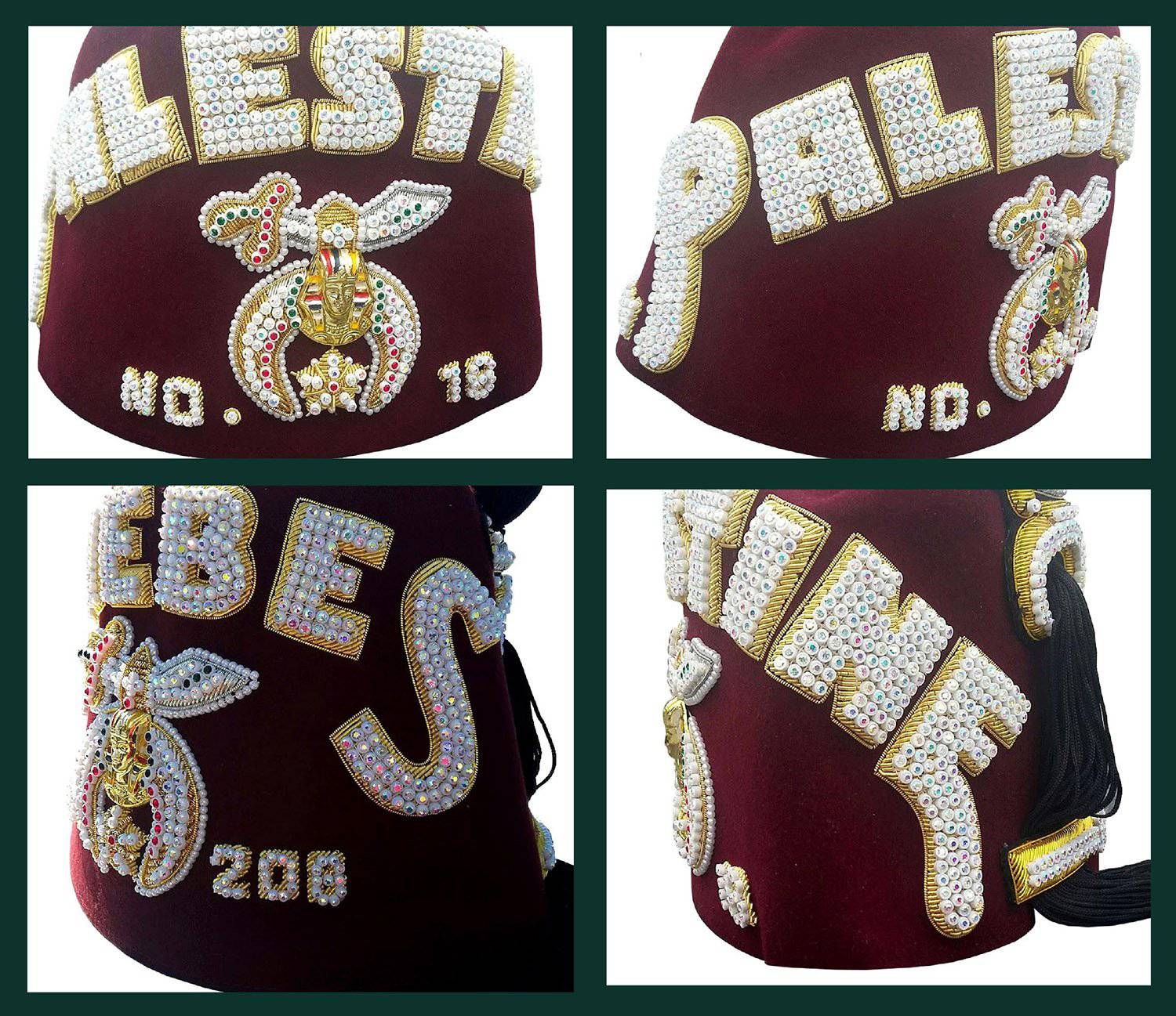 Shriners Fez Hat - Hand Embroidery - Bricks Masons