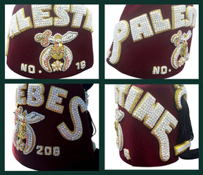 Shriners Fez Hat - Hand Embroidery - Bricks Masons