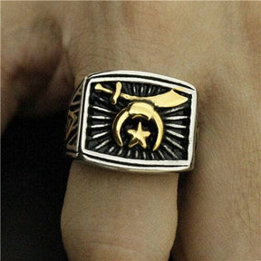 Shriners Ring - Star Moon Sword - Bricks Masons