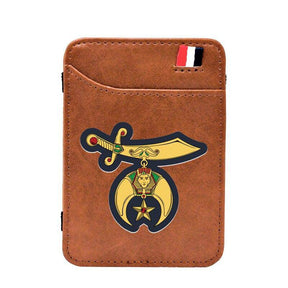 Shriners Wallet - Credit Card Holder (Black & Brown) - Bricks Masons