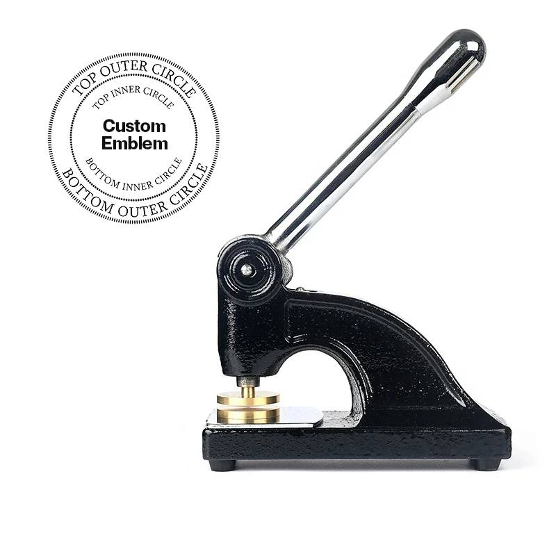 Council Seal Press - Long Reach Black Color With Customizable Stamp - Bricks Masons