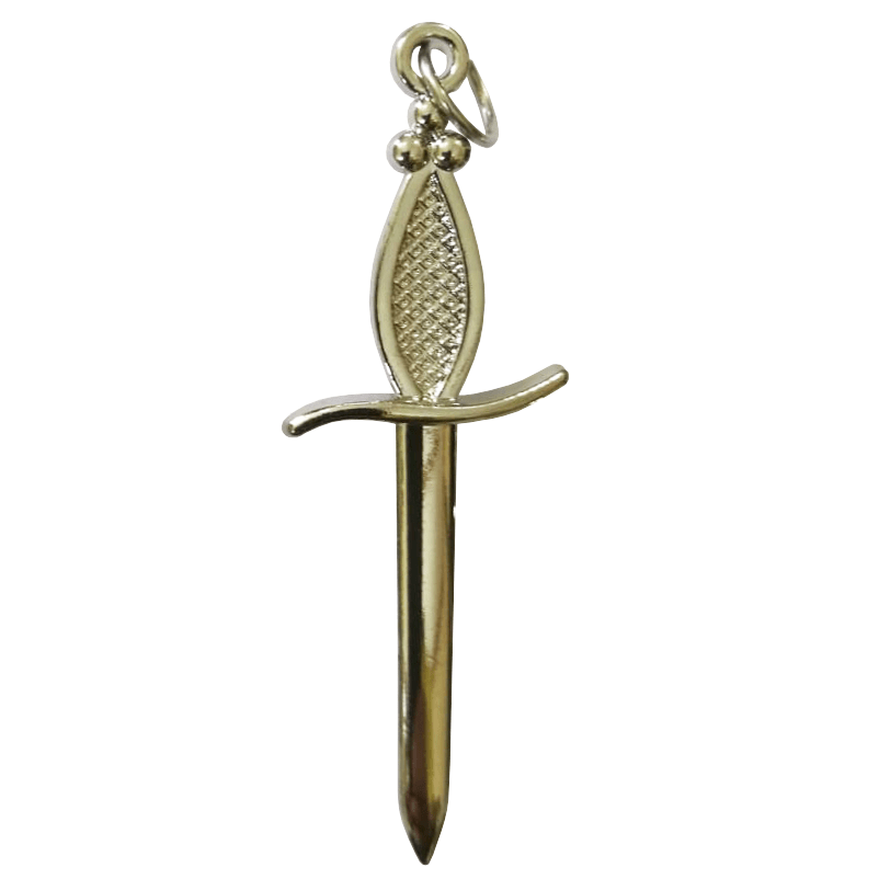 Tyler Blue Lodge Officer Collar Jewel - Silver Metal - Bricks Masons
