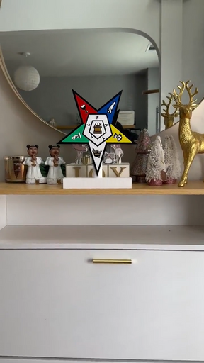 OES Desk Sign - Personalizable 11” 3D Eastern Star Crest - Bricks Masons