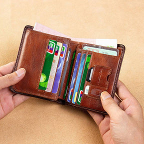 Widows Sons Wallet - GENUINE LEATHER With Credit Card Holder Brown - Bricks Masons