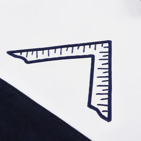 Worshipful Master Blue Lodge Officer Apron -  Navy Velvet With Silver Embroidery Thread - Bricks Masons