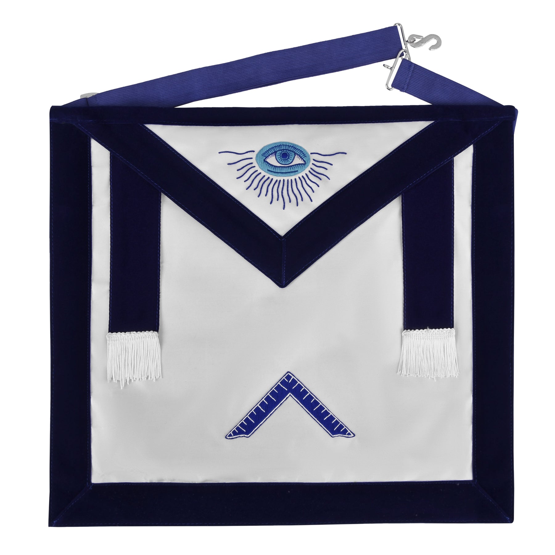 Worshipful Blue Lodge Officer Apron - Royal Blue with Wreath - Bricks Masons
