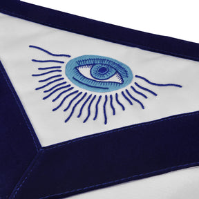 Worshipful Blue Lodge Officer Apron - Royal Blue with Wreath - Bricks Masons