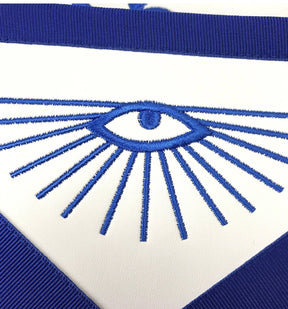 Worshipful Master Blue Lodge Officer Apron - Royal Blue with Wreath - Bricks Masons
