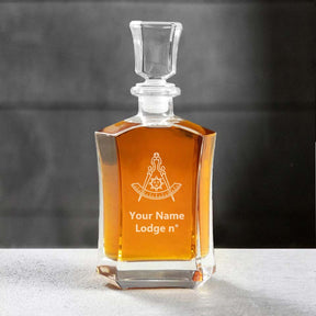 Past Master Blue Lodge California Regulation  Decanter - 23 oz. Whiskey Glass - Bricks Masons