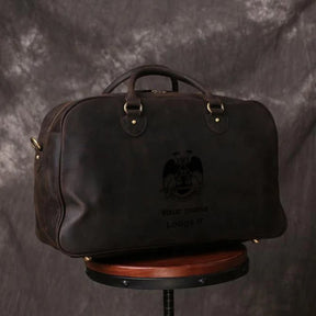 33rd Degree Scottish Rite Travel Bag - Wings Up (Dark Brown/Camel) - Bricks Masons