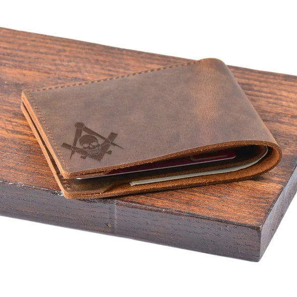 Widows Sons Wallet - Genuine Leather Bifold - Bricks Masons