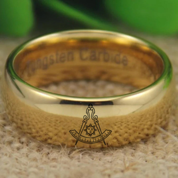 Past Master Blue Lodge California Regulation Ring - Gold Color - Bricks Masons