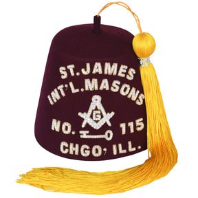 International Masons Fez Hat - Rhinestones (with row options) - Bricks Masons