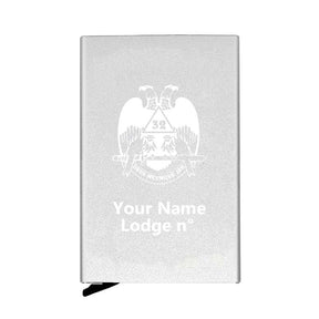 32nd Degree Scottish Rite Credit Card Holder - Wings Down Various Colors - Bricks Masons