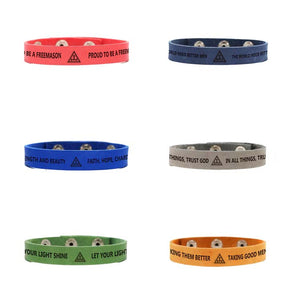 Royal Arch Chapter Bracelet - Various Leather Colors - Bricks Masons