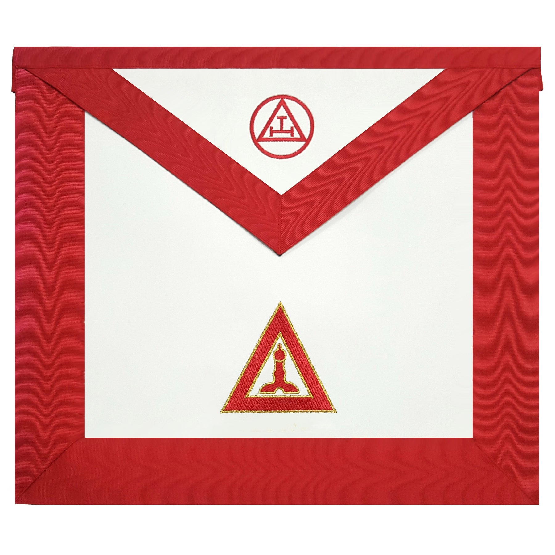 King Royal Arch Chapter Apron - Red Machine Embroidery - Bricks Masons