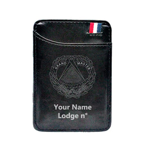 Grand Master Blue Lodge Wallet - Black & Brown - Bricks Masons
