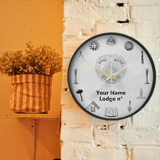 Grand Master Blue Lodge Clock - Frame with LED - Bricks Masons