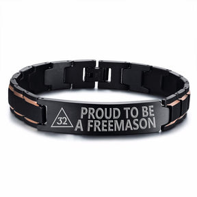 32nd Degree Scottish Rite Bracelet - Stainless Steel - Bricks Masons