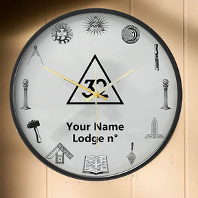 32nd Degree Scottish Rite Clock - Frame with LED - Bricks Masons