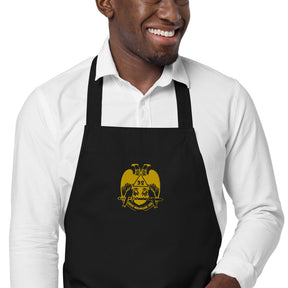 32nd Degree Scottish Rite Kitchen Apron - Wings Down Various Organic Cotton Colors - Bricks Masons