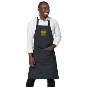 32nd Degree Scottish Rite Kitchen Apron - Wings Down Various Organic Cotton Colors - Bricks Masons