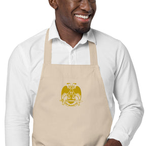 32nd Degree Scottish Rite Kitchen Apron - Wings Down Various Organic Cotton Colors - Bricks Masons