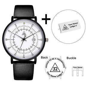 32nd Degree Scottish Rite Wristwatch - Leather Straps - Bricks Masons