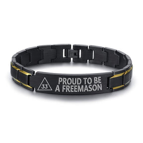 33rd Degree Scottish Rite Bracelet - Stainless Steel - Bricks Masons