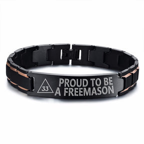 33rd Degree Scottish Rite Bracelet - Stainless Steel - Bricks Masons