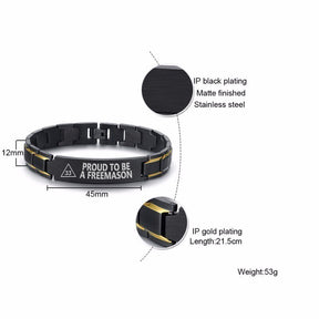 33rd Degree Scottish Rite Bracelet - Stainless Steel - Bricks Masons