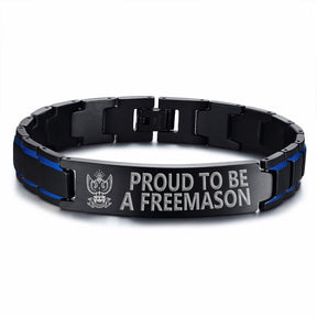 33rd Degree Scottish Rite Bracelet - Wings Up Stainless Steel - Bricks Masons
