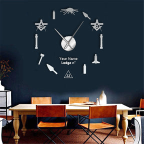 33rd Degree Scottish Rite Clock - Frameless Design - Bricks Masons