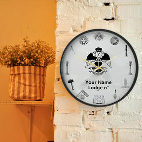 33rd Degree Scottish Rite Clock - Wings Down Frame with LED - Bricks Masons