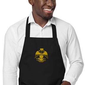 33rd Degree Scottish Rite Kitchen Apron - Wings Down Various Organic Cotton Colors - Bricks Masons