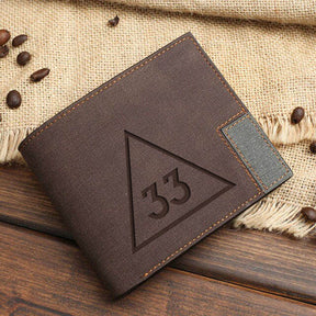 33rd Degree Scottish Rite  Wallet - Leather Various Colors - Bricks Masons