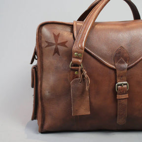 Order of Malta Travel Bag - Handmade Genuine Leather - Bricks Masons