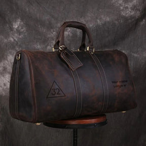 32nd Degree Scottish Rite Travel Bag - Genuine Vintage Leather - Bricks Masons