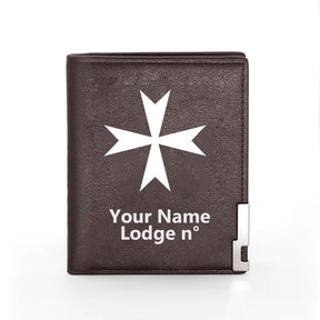 Order Of Malta Commandery Wallet - Black & Brown - Bricks Masons