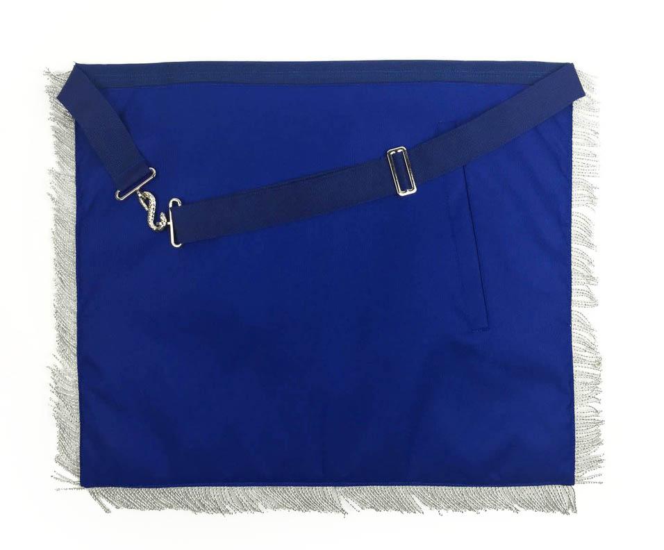 Master Mason Blue Lodge Apron - Royal Blue with Silver Fringe - Bricks Masons